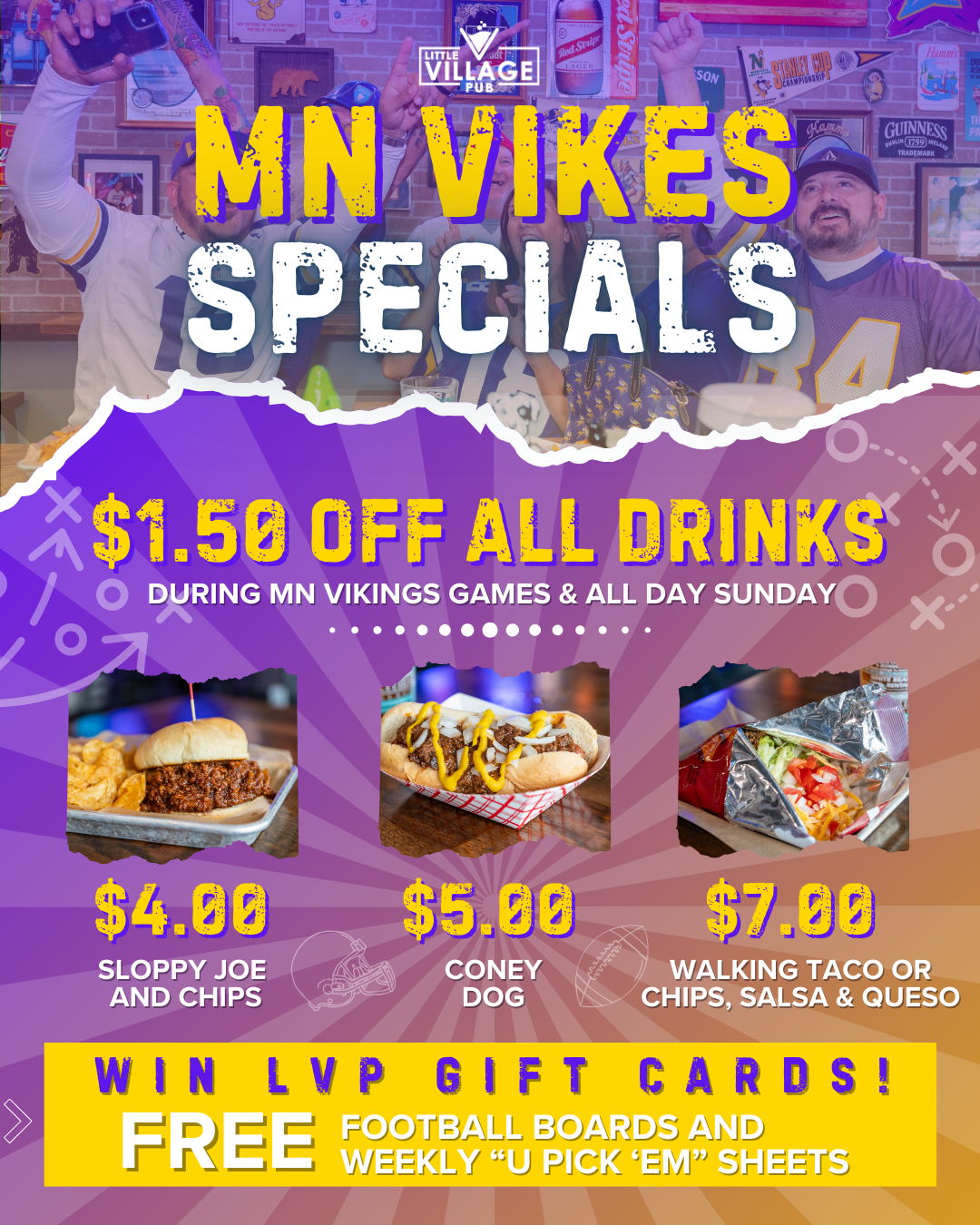 MN Vikings Game Day Specials