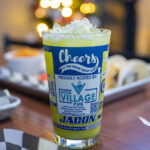 Tropical Blue cocktail with malibu rum